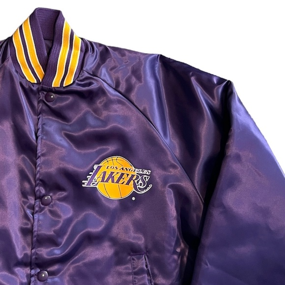 Vintage 90s LAKERS Button Up Jacket - Made in USA - Los Angeles Basketball / NBA - Picture 2 of 5